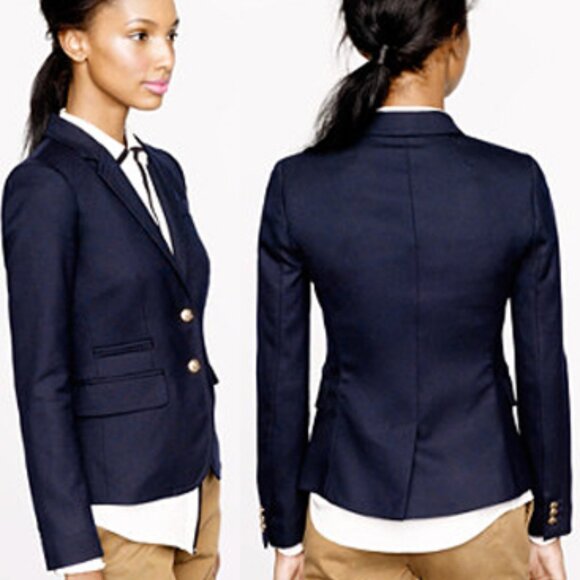 🎉Host Pick🎉 J. CREW Schoolboy Navy Wool Blazer SZ 2 - Picture 5 of 15